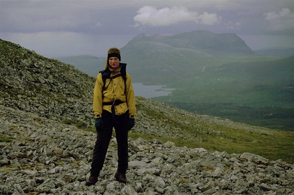 Andrew at the col with Quinag behind