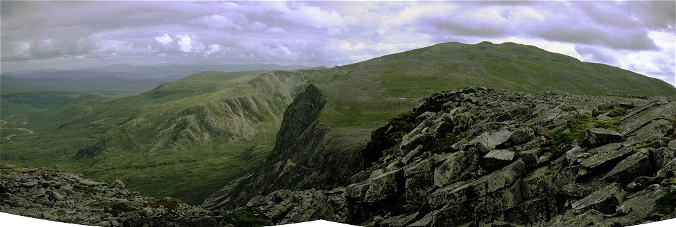 Creag Liath seen from Breabag revealing the corries above Glen Oykel