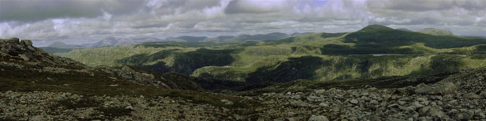 Northern aspect from the col below Glas Bheinn.  Arkle to Beinn Leoid