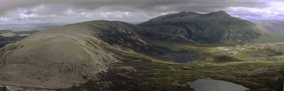 Beinn Uidhe and looking back to Conival and Ben more