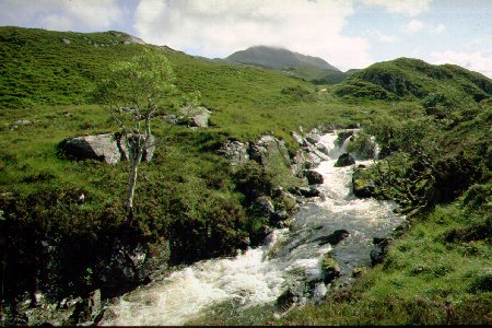 Waterfall on the path up the valley
