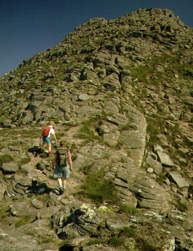 Climbing western shoulder Garbh Choireachan