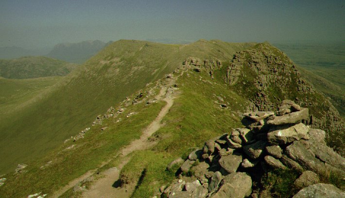 On the narrow ridge looking East