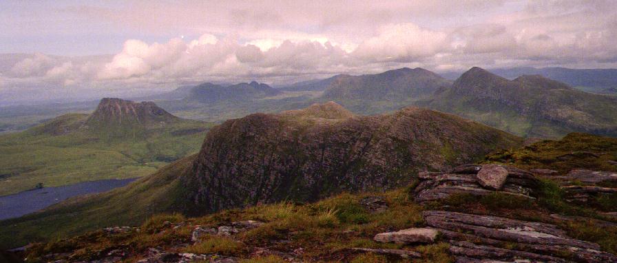 Coigach Hills from summit of Fiddler