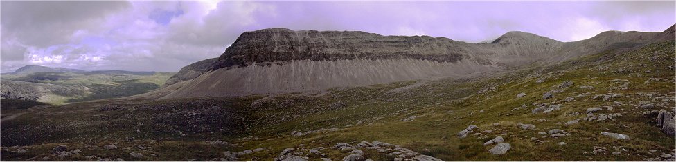 Long ridge of A' Ch'eir Ghorm and Ben hope