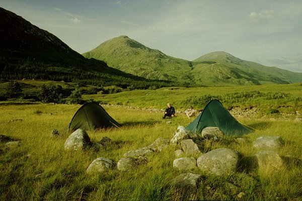 Tents pitched near Strathan