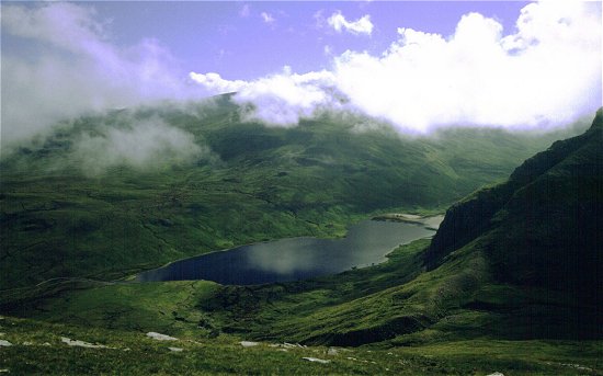 Looking back down on the loch from the climb up Seana Bhraigh
