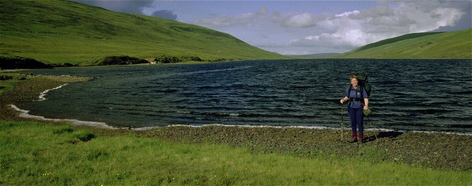 On the shore of Loch an Daimh in the evening light