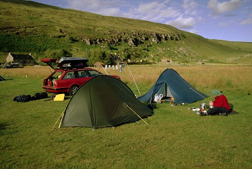 Pitching tents at Badrallach