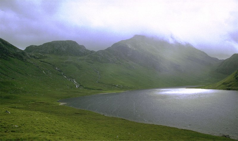 Looking into the head of Loch Dubh and A'Mhaighdean