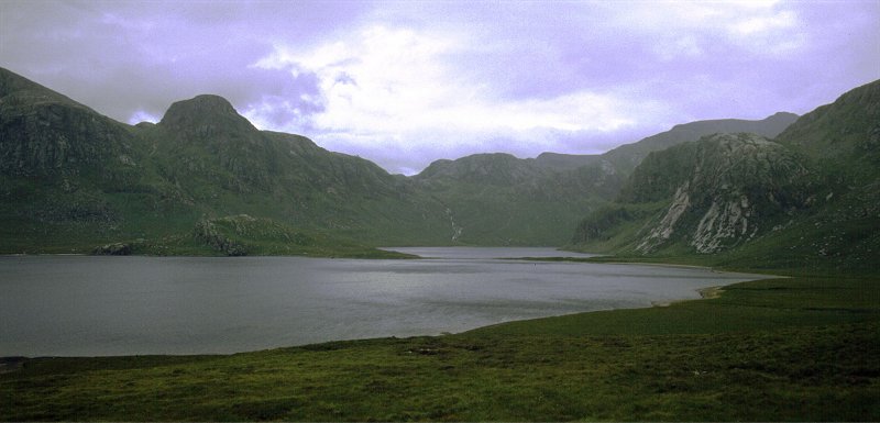 A'Mhaighdean (extreme right) over Fionn Loch and Dubh Loch