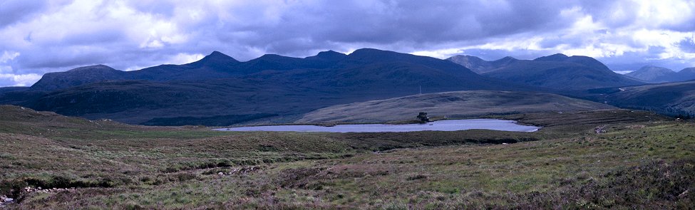 Looking South over Home Loch to the Fannichs, Braemore