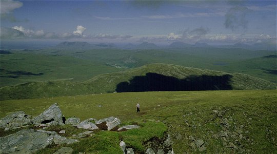 On the final shoulder with the Coigach hills behind