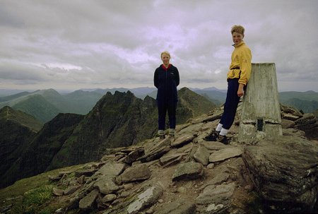 Beside the summit cairn