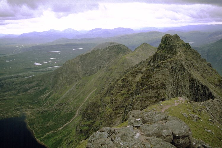Looking back along the ridge