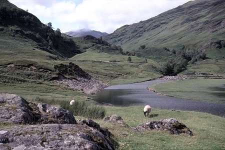 Looking back along the valley to Stob Ban
