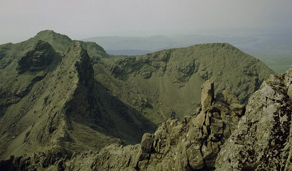 Looking back down the ridge to Am Bastier