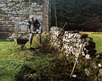 Andrew working at Biddlestone Chapel