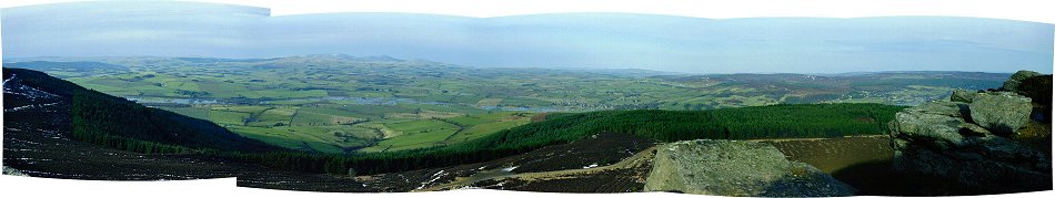 View over a flooded Coquetdale from Simonside