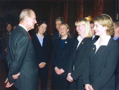 Susan receiving her DoE Gold Award from HRH