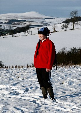 Susan in the January Snows just up the road at Windyside