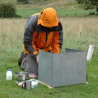 Andrew making supper - Little Loch Broom