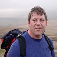 Simon suffering the usual struggle up hill